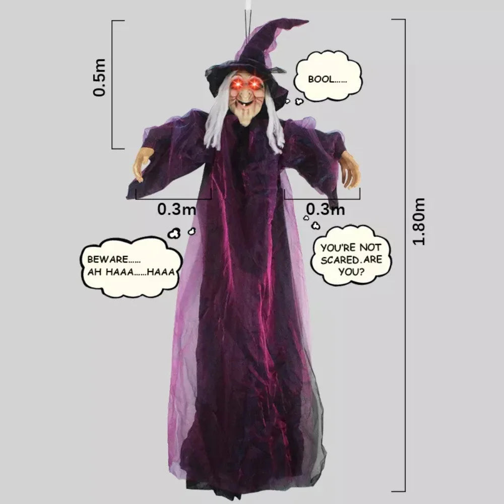 Life-Size Spooky Halloween Haunting Witch Prop