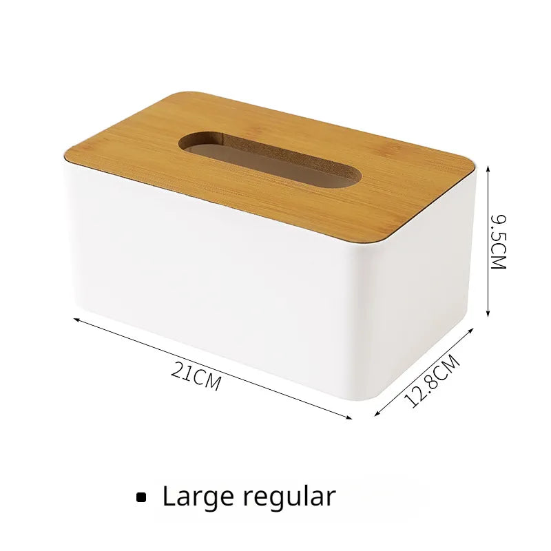 Wooden Tissue Box - Detachable Top, Elegant White/Wood Look, Simple and Sleek Design, Convenient and Practical Living Companion.