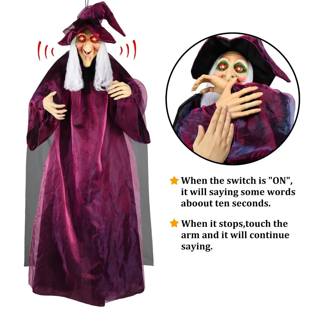 Life-Size Spooky Halloween Haunting Witch Prop