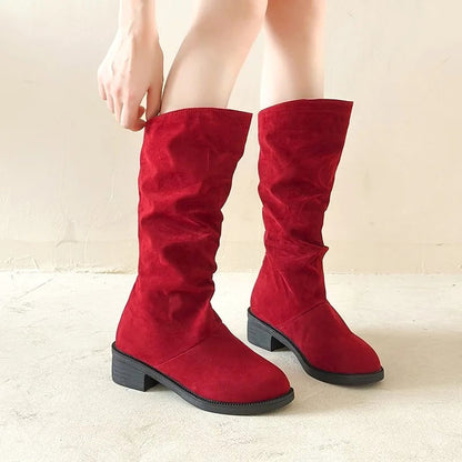 Celena Cow Suede Mid-Calf Boots