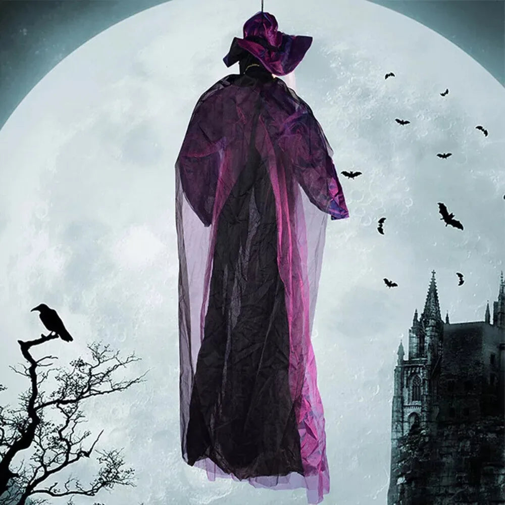 Life-Size Spooky Halloween Haunting Witch Prop