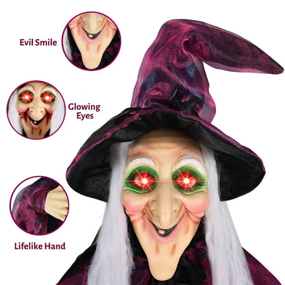 Life-Size Spooky Halloween Haunting Witch Prop