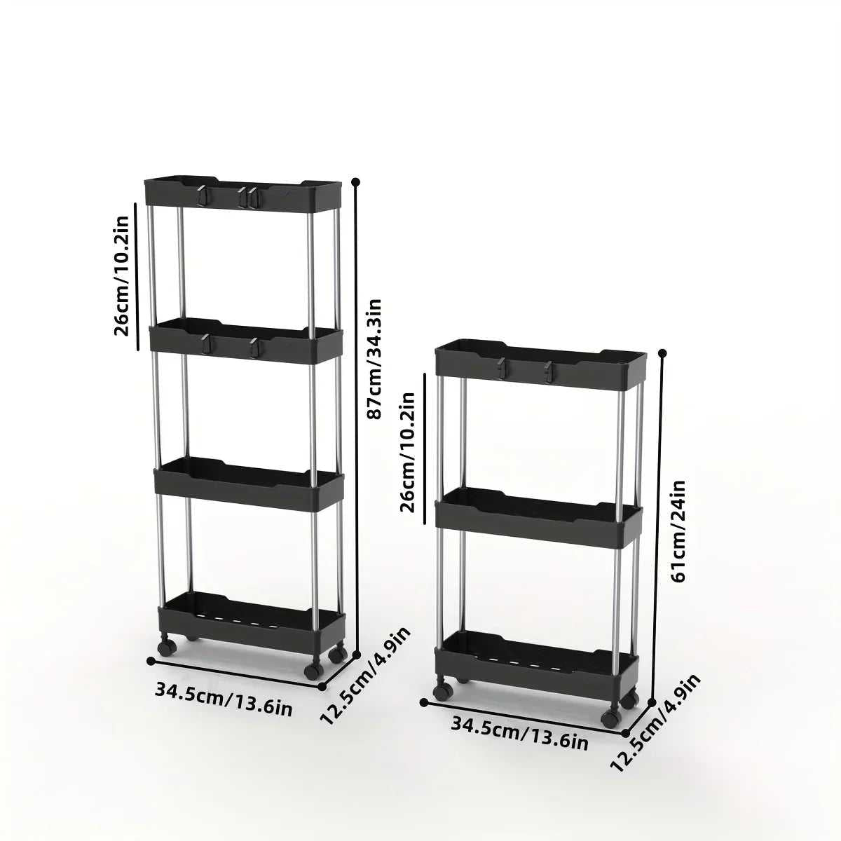 SlimFit Rolling Storage Cart 26 