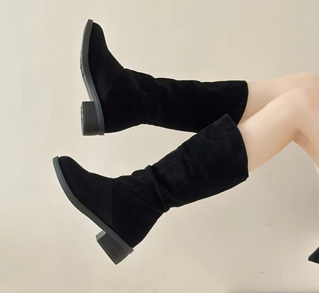 Celena Cow Suede Mid-Calf Boots